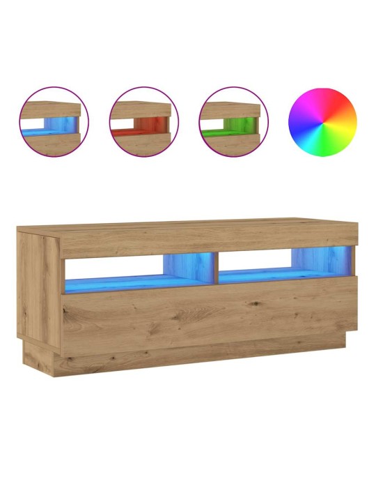 Tv skapītis ar led lampiņām, 100x35x40 cm, inženierijas koks
