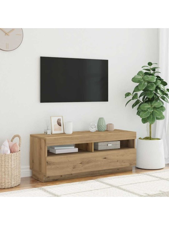 Tv skapītis ar led lampiņām, 100x35x40 cm, inženierijas koks