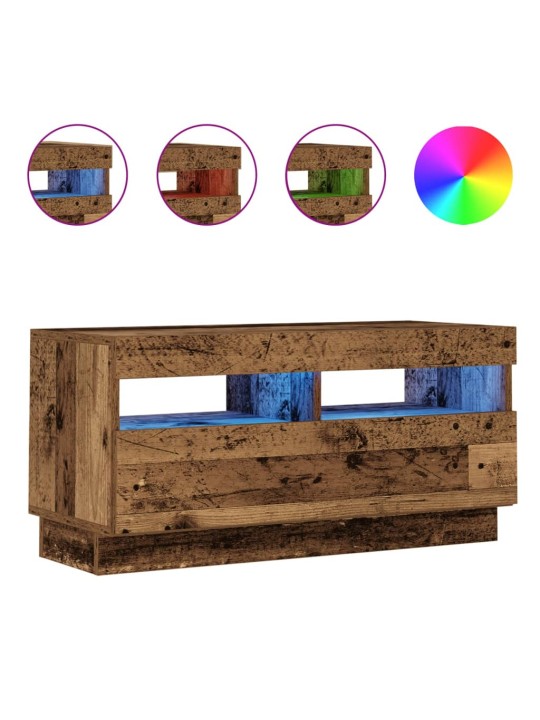 Tv skapītis ar led lampiņām, 80x35x40 cm, inženierijas koks