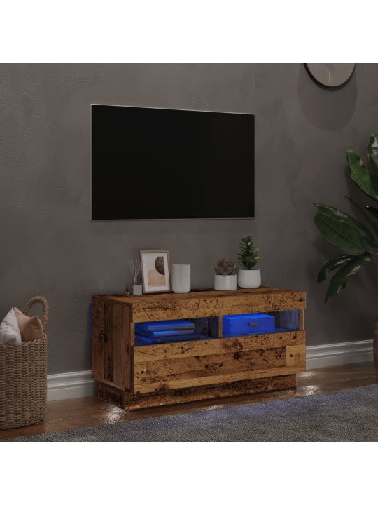 Tv skapītis ar led lampiņām, 80x35x40 cm, inženierijas koks