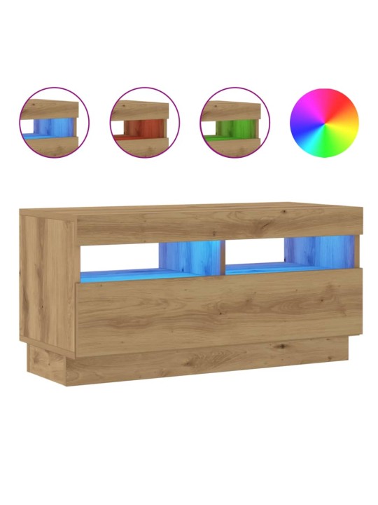 Tv skapītis ar led lampiņām, 80x35x40 cm, inženierijas koks