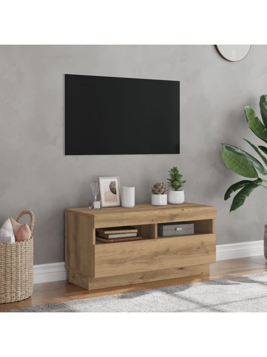 Tv skapītis ar led lampiņām, 80x35x40 cm, inženierijas koks