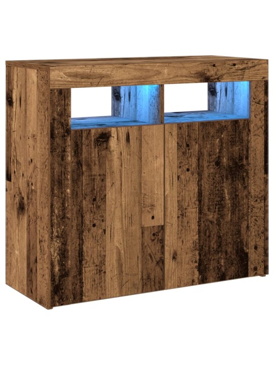 Kumode ar led lampiņām veca koka 80x35x75 cm inženierijas koks