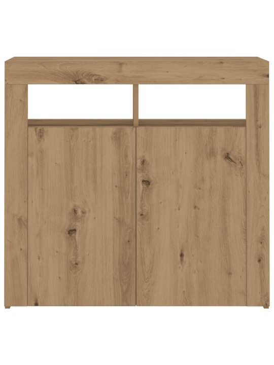 Kumode ar led lampiņām koka krāsa 80x35x75 cm inženierijas koks