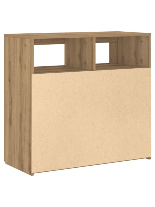 Kumode ar led lampiņām koka krāsa 80x35x75 cm inženierijas koks