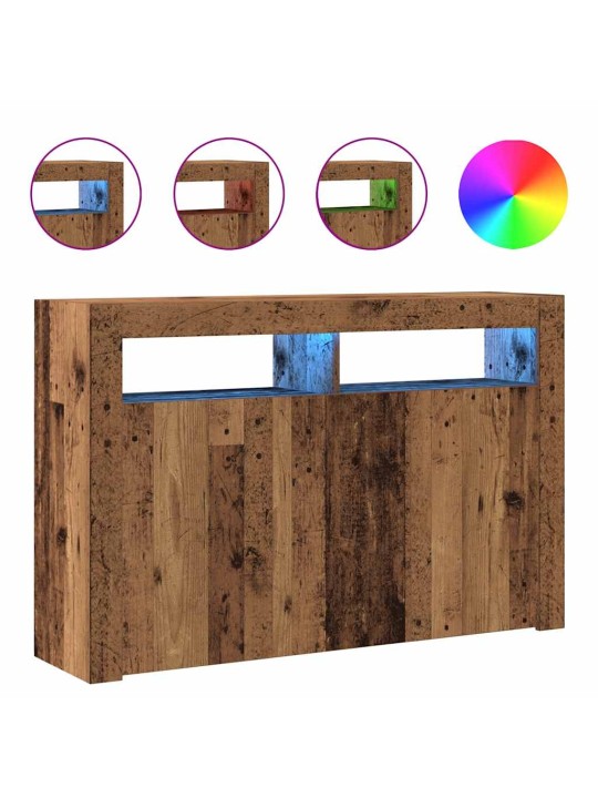 Kumode ar led lampiņām, 115,5x30x75 cm, inženierijas koks