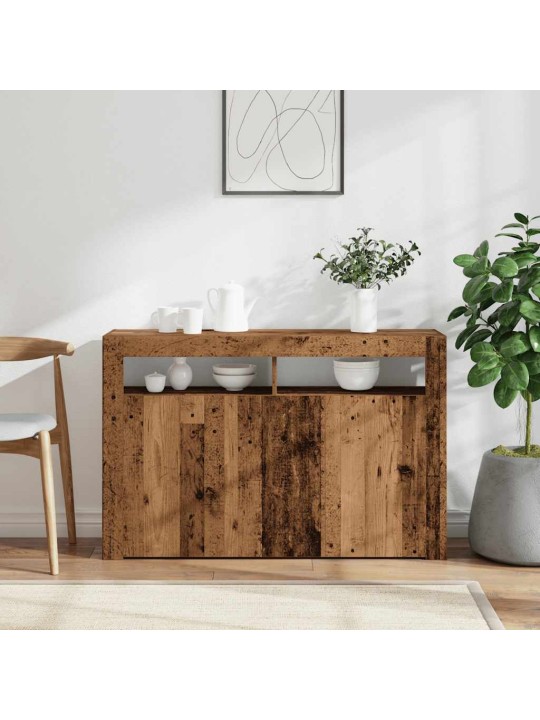 Kumode ar led lampiņām, 115,5x30x75 cm, inženierijas koks