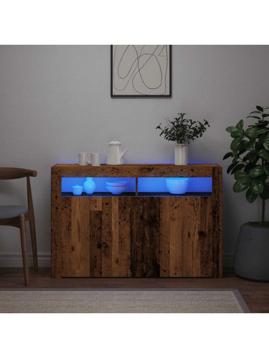 Kumode ar led lampiņām, 115,5x30x75 cm, inženierijas koks