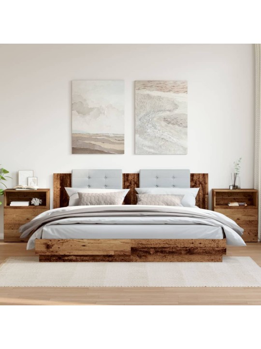 Naktsskapīši, 2 gab., veca koka, 50x32x60 cm, inženierijas koks