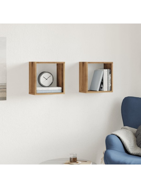 Kuba formas sienas plaukti 2 gab. 30x15x30 cm inženierijas koks