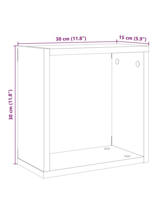 Kuba formas sienas plaukti 2 gab. 30x15x30 cm inženierijas koks