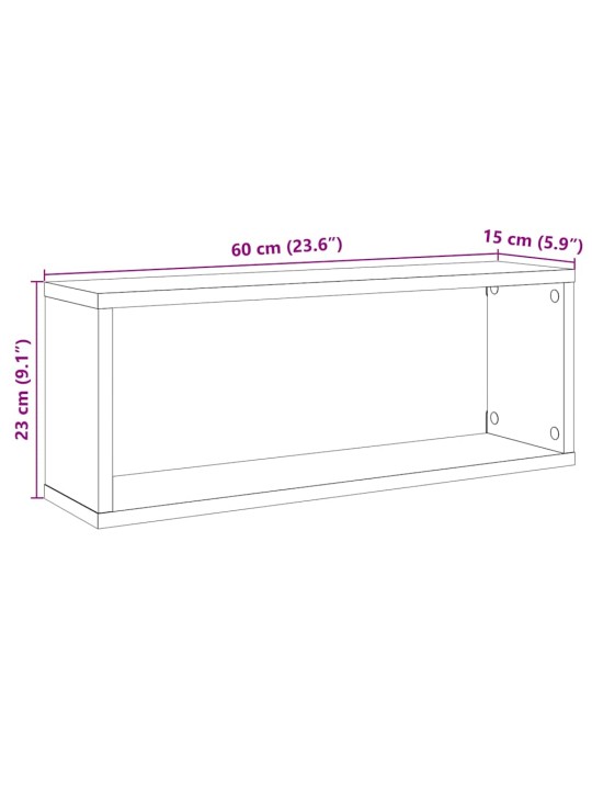 Sienas plaukti 4 gab vecais koks 60x15x23 cm skaidu plāksne