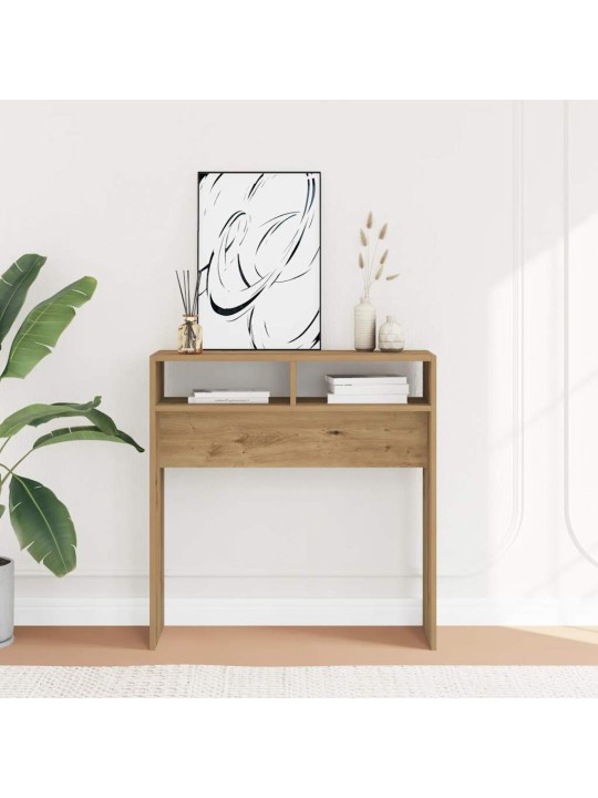 Konsoles galdiņš, koka krāsa, 78x30x80 cm, inženierijas koks