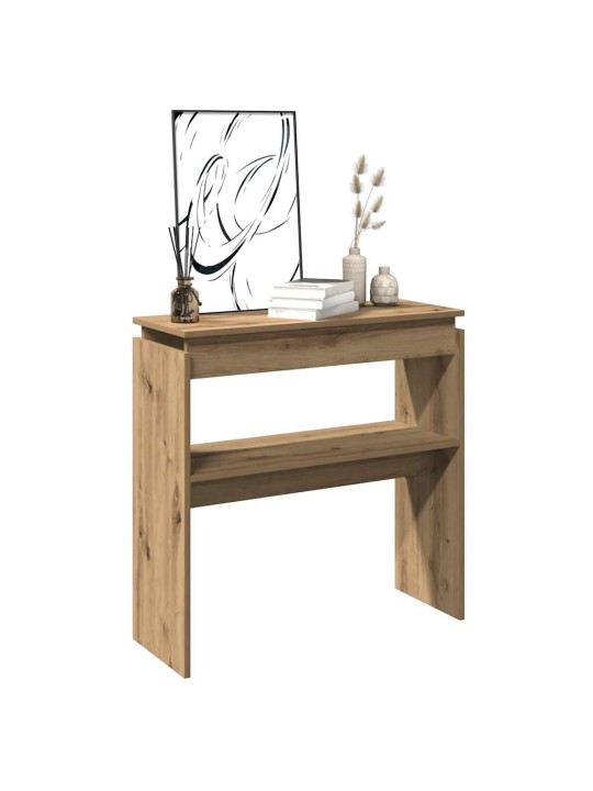 Konsoles galdiņš, koka krāsa, 80x30x80 cm, inženierijas koks