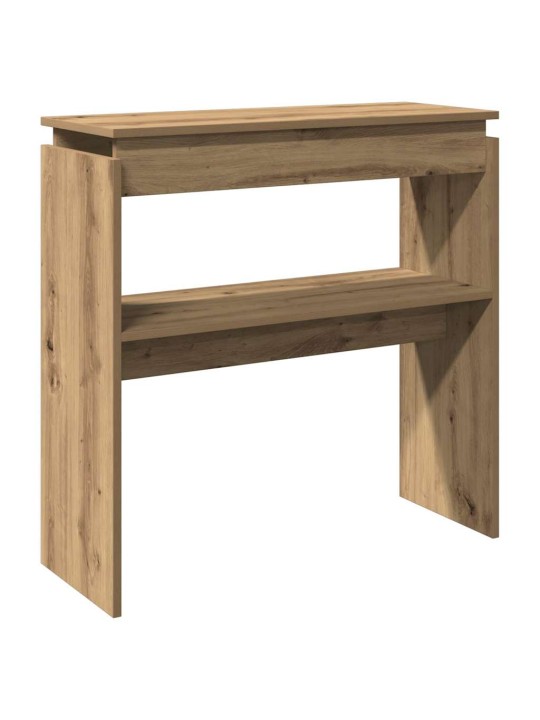 Konsoles galdiņš, koka krāsa, 80x30x80 cm, inženierijas koks