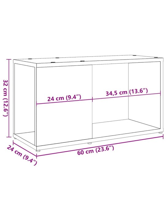 Tv skapītis, veca koka, 60x24x32 cm, inženierijas koks