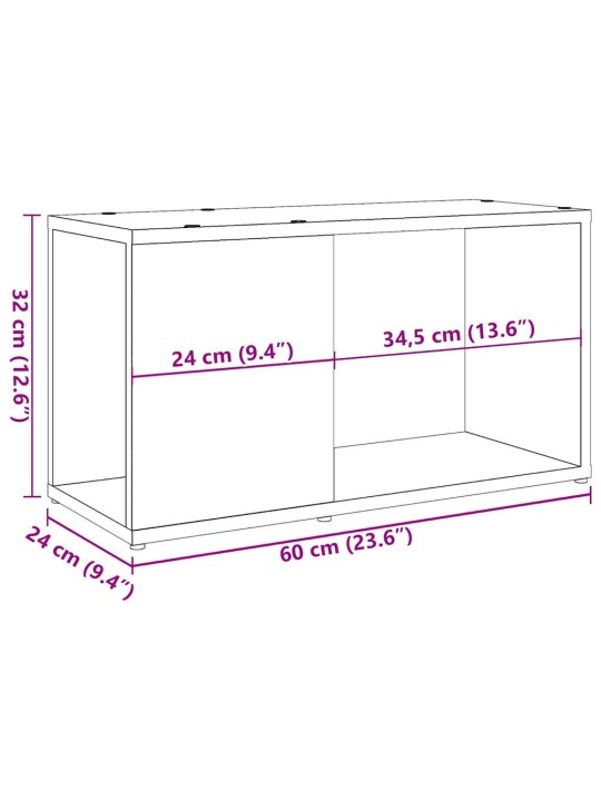 Tv skapītis, koka krāsa, 60x24x32 cm, inženierijas koks