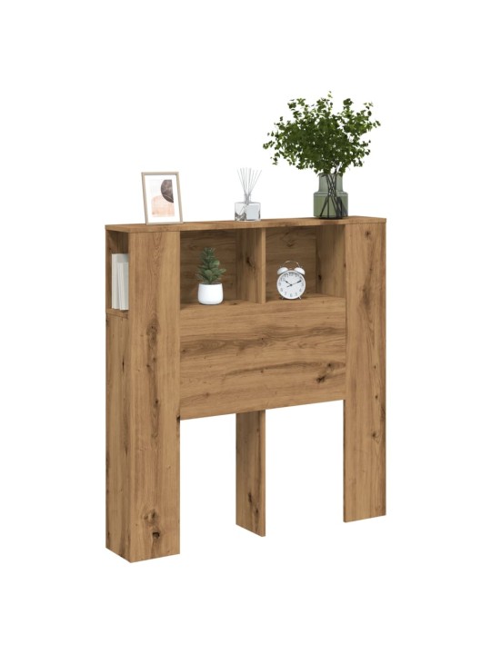 Gultas galvgalis ar plauktu, 100x19x104,5 cm, inženierijas koks