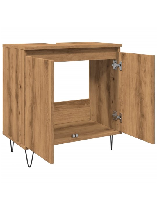 Vannasistabas skapītis koka krāsa 58x33x60 cm inženierijas koks