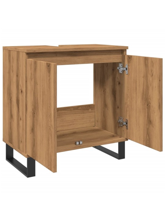 Vannasistabas skapītis koka krāsa 58x33x60 cm inženierijas koks