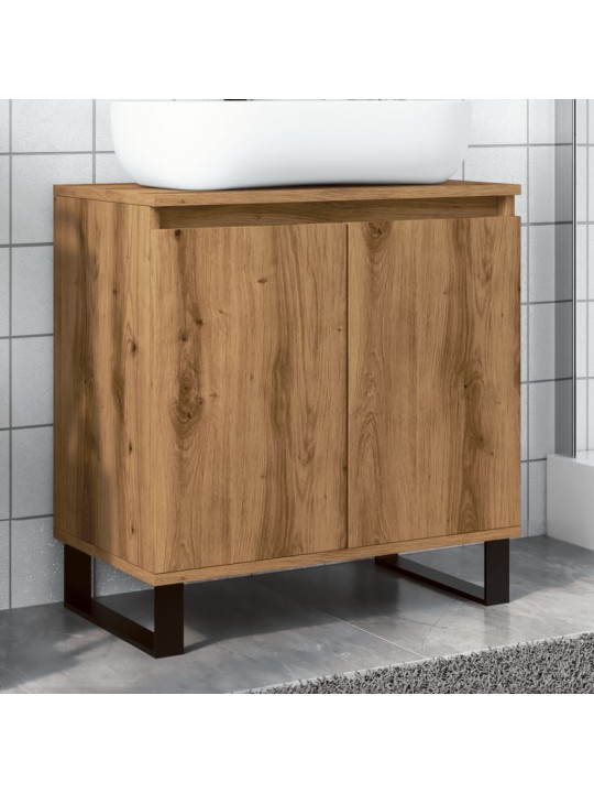 Vannasistabas skapītis koka krāsa 58x33x60 cm inženierijas koks