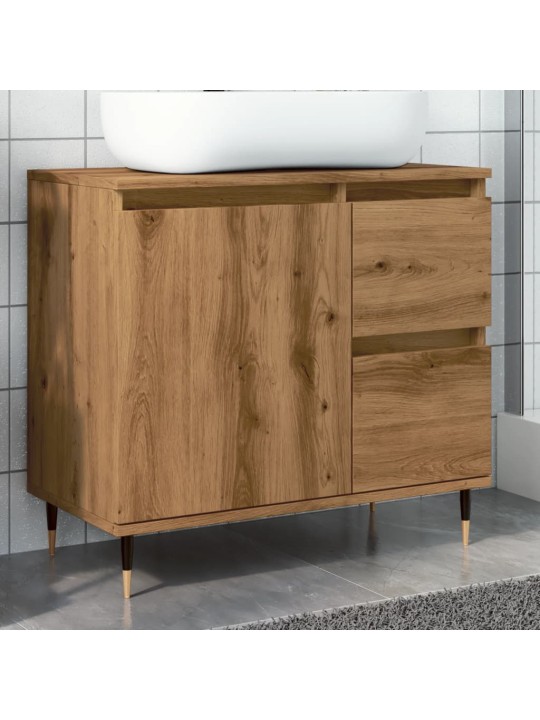 Vannasistabas skapītis koka krāsa 65x33x60 cm inženierijas koks