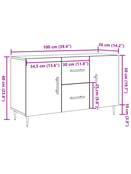 Kumode, veca koka, 100x36x60 cm, konstruēts koks