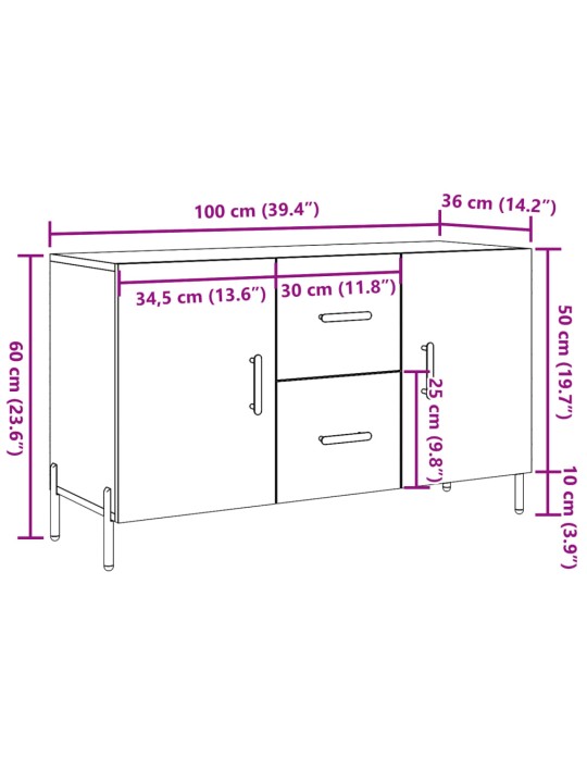 Kumode, veca koka, 100x36x60 cm, konstruēts koks