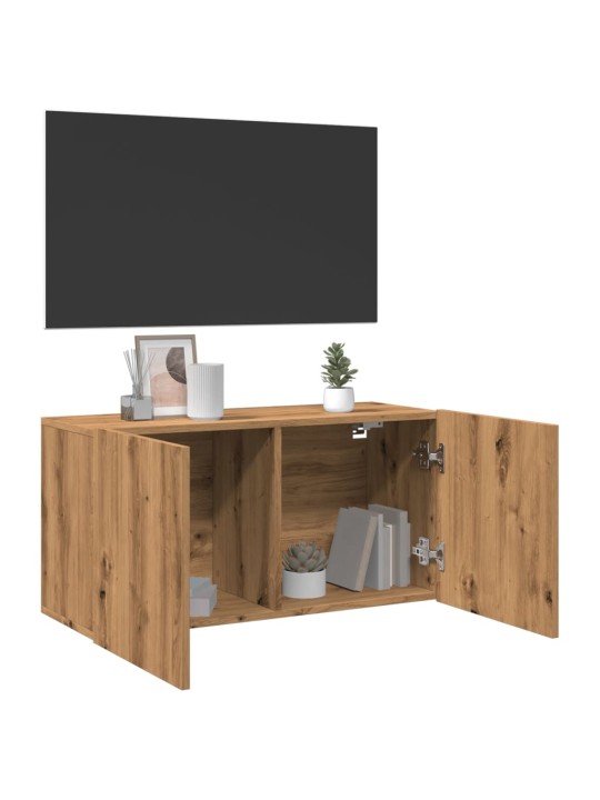 Tv sienas skapītis, koka krāsa, 80x30x41 cm