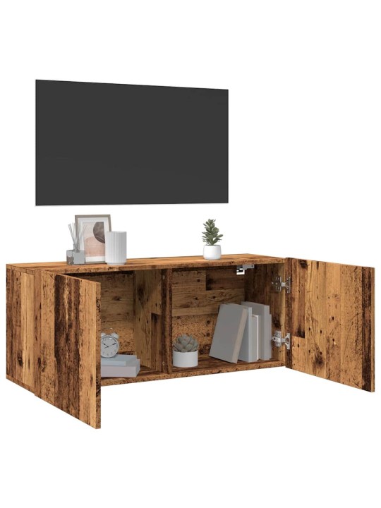 Tv sienas skapītis, veca koka, 100x30x41 cm