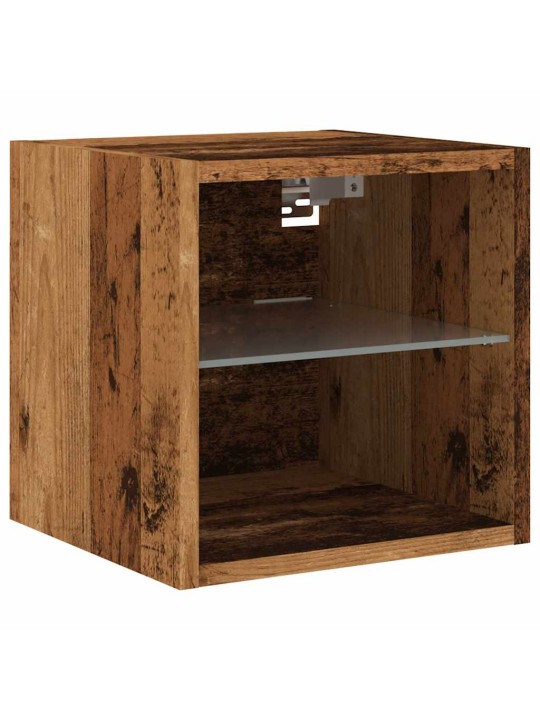 Tv galdiņš ar led lampiņām, veca koka, 30x28,5x30 cm