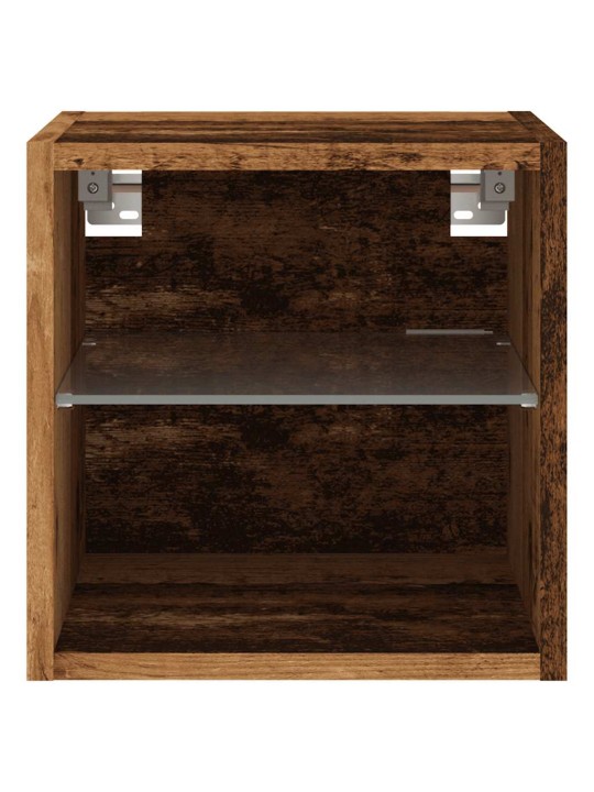 Tv galdiņš ar led lampiņām, veca koka, 30x28,5x30 cm