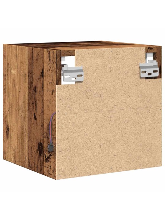 Tv galdiņš ar led lampiņām, veca koka, 30x28,5x30 cm