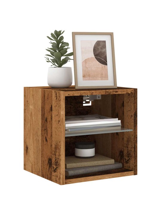 Tv galdiņš ar led lampiņām, veca koka, 30x28,5x30 cm