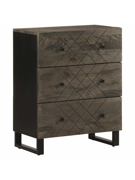Kumode, melns, 60x33x75 cm, mango masīvkoks