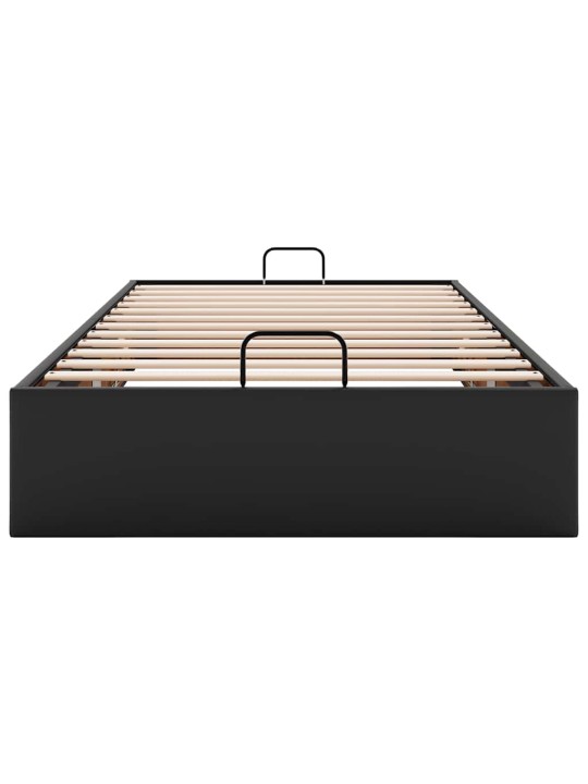 Osmaņu gultas rāmis bez matrača melns 80x200 cm mākslīgā āda