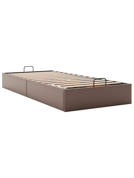 Osmaņu gultas rāmis bez matrača brūna 100x200 cm mākslīgā āda