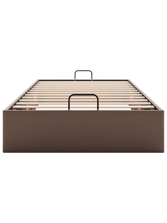 Osmaņu gultas rāmis bez matrača brūna 100x200 cm mākslīgā āda