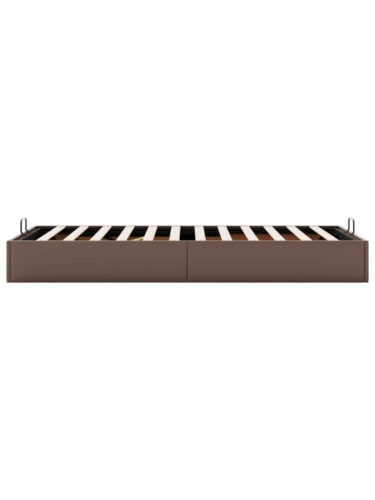 Osmaņu gultas rāmis bez matrača brūna 100x200 cm mākslīgā āda