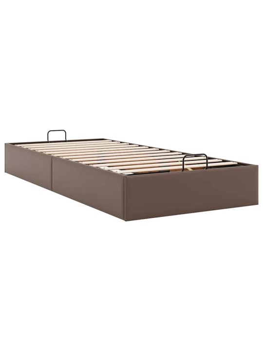 Osmaņu gultas rāmis bez matrača brūna 100x200 cm mākslīgā āda