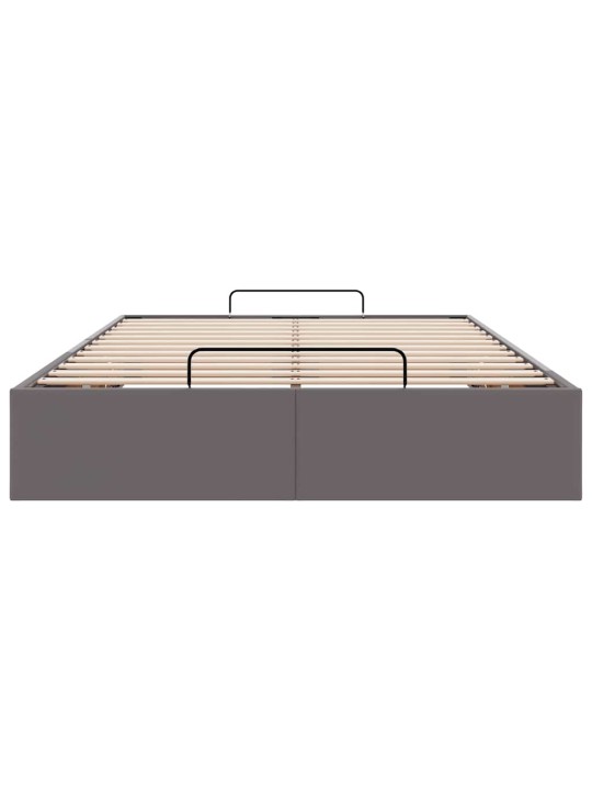 Osmaņu gultas rāmis bez matrača pelēks 120x200 cm mākslīgā āda