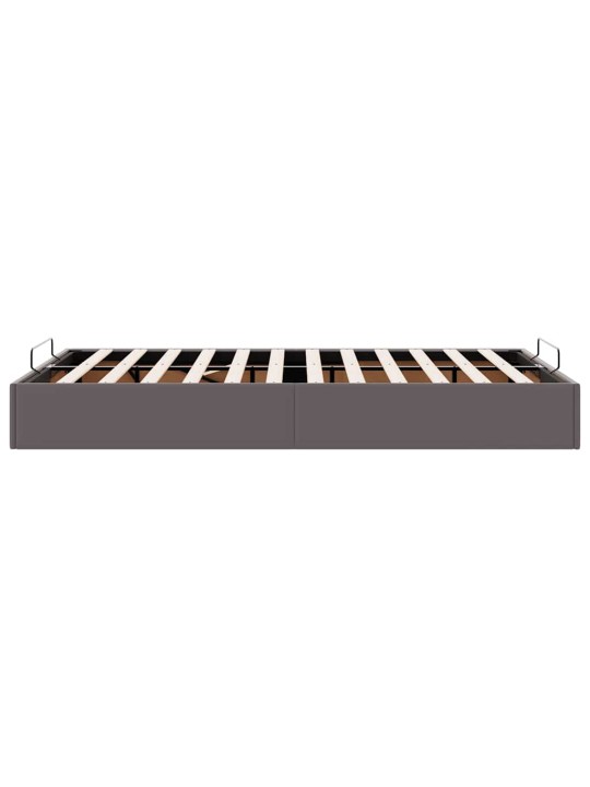 Osmaņu gultas rāmis bez matrača pelēks 120x200 cm mākslīgā āda