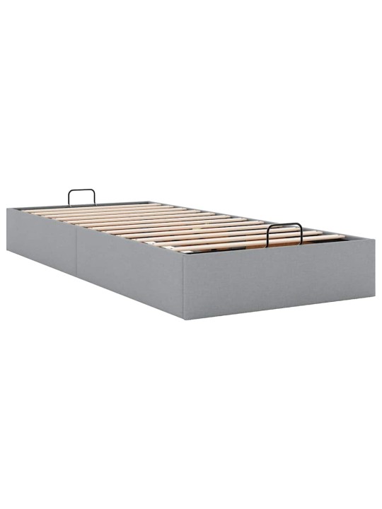 Osmaņu gultas rāmis bez matrača gaiši pelēks 80x200 cm audums