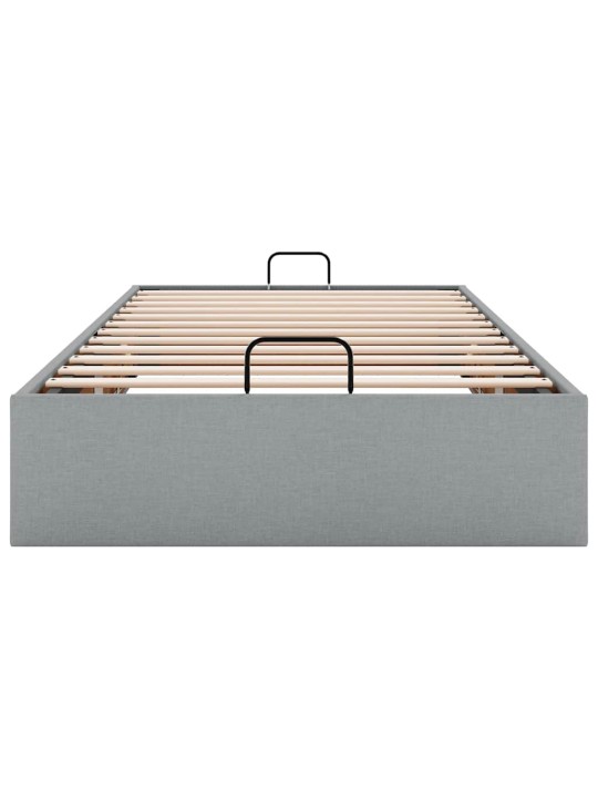 Osmaņu gultas rāmis bez matrača gaiši pelēks 80x200 cm audums