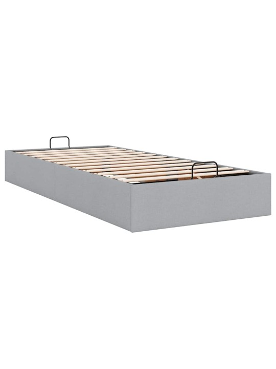 Osmaņu gultas rāmis bez matrača gaiši pelēks 80x200 cm audums