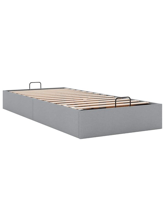 Osmaņu gultas rāmis bez matrača gaiši pelēks 90x200 cm audums