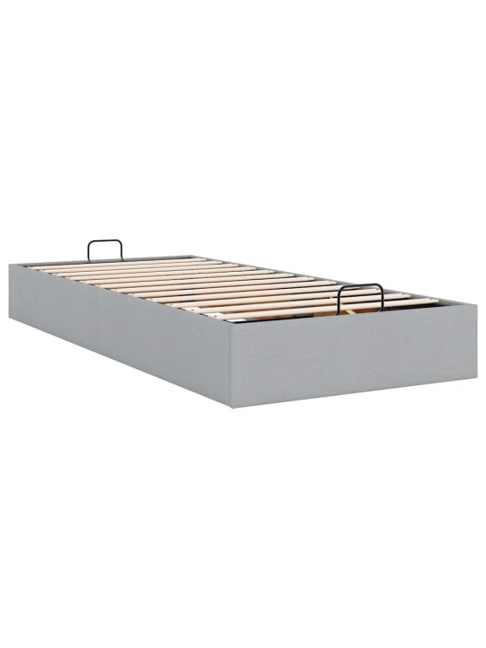 Osmaņu gultas rāmis bez matrača gaiši pelēks 90x200 cm audums