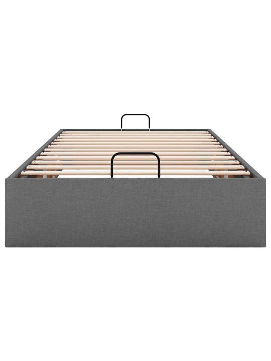 Osmaņu gultas rāmis bez matrača tumši pelēks 90x200 cm audums