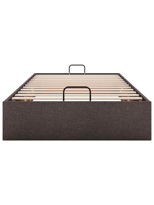 Osmaņu gultas rāmis bez matrača tumši brūns 90x200 cm audums