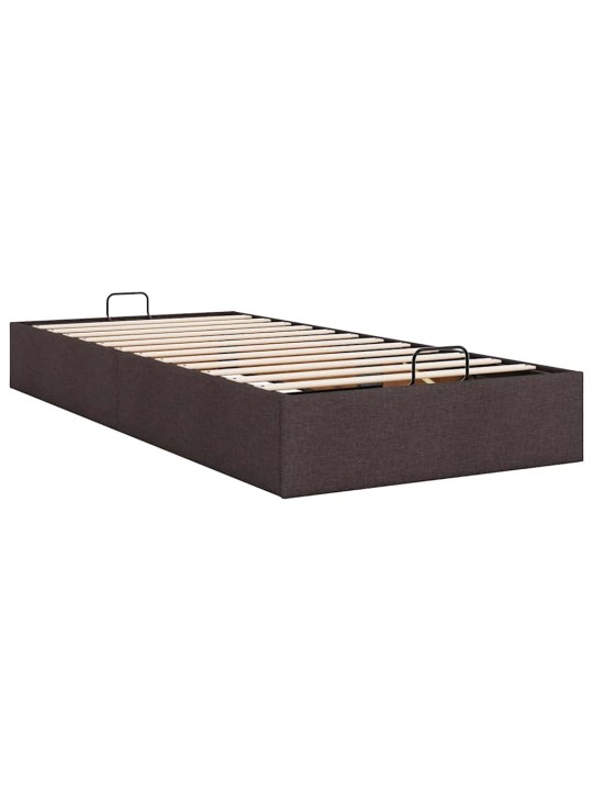 Osmaņu gultas rāmis bez matrača tumši brūns 90x200 cm audums